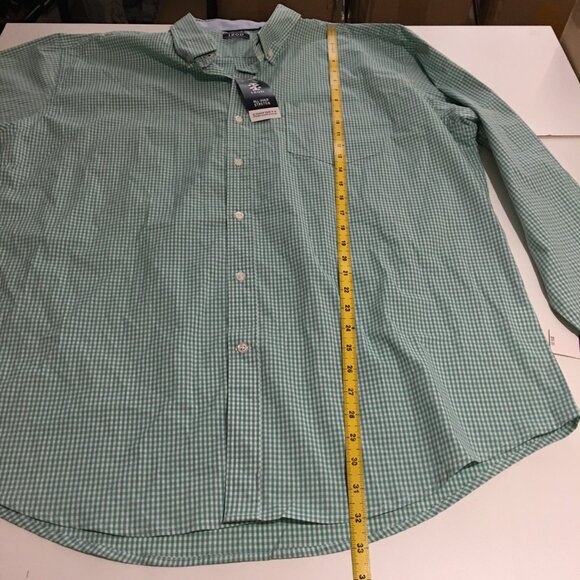 IZOD Men's Long Sleeve Button Down Dress Shirt Size 2XL Green Plaid NWT - Picture 9 of 9